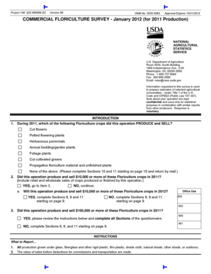 Commercial Floriculture Survey Form