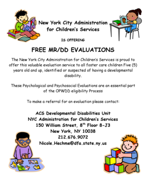 New York City Developmental Disability Evaluation Referral