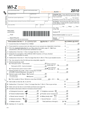 Wisconsin Income Tax Form WI-Z