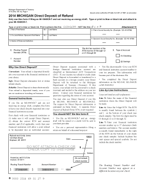 Michigan Direct Deposit of Refund Form 3174