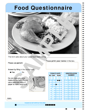 Food Intake Questionnaire