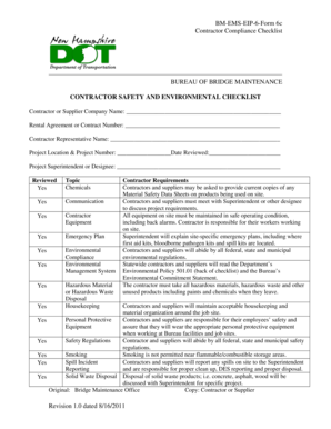 Contractor Compliance Checklist