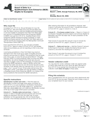 New York State Annual Schedule Q