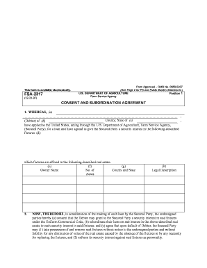 USDA Consent and Subordination Agreement