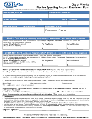 City of Wichita Flexible Spending Account Enrollment Form