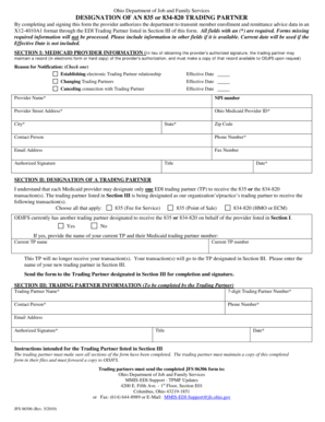 Ohio Medicaid Trading Partner Designation Form