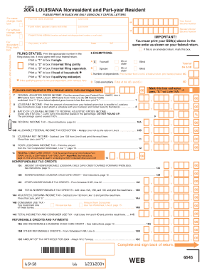 Louisiana Nonresident and Part-year Resident Tax Form
