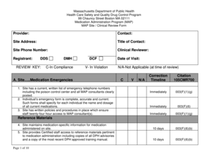 Massachusetts MAP Site Clinical Review Form