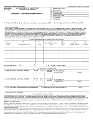Conservation Program Contract