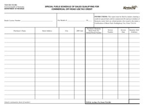 Kentucky Special Fuels Sales Tax Credit Form