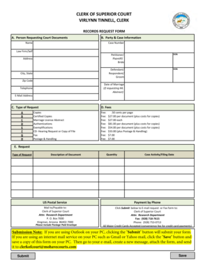 Arizona Court Records Request Form