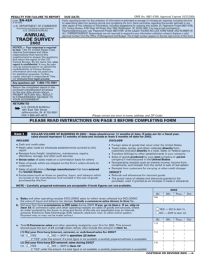 Trade Survey Form SA-42A