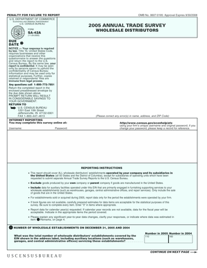 US Annual Trade Survey Form SA-42A
