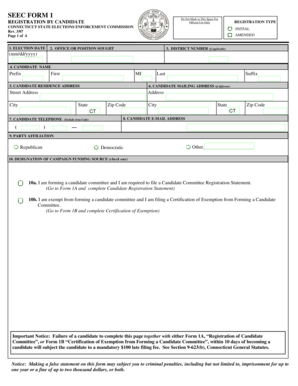 Connecticut Candidate Registration Form