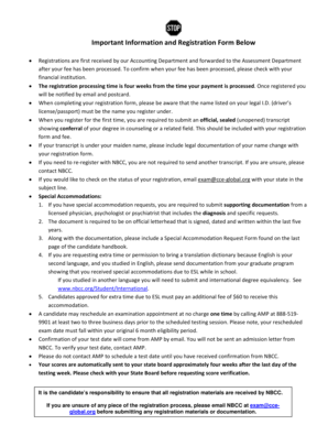 Kentucky Licensure Examination Registration Form