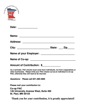 Co-op PAC Contribution Form