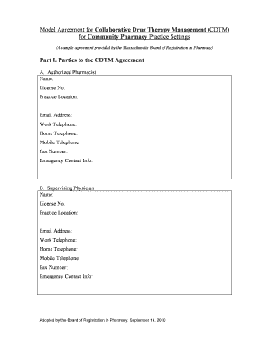 Collaborative Drug Therapy Management Agreement