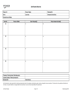Job Hazard Analysis Form