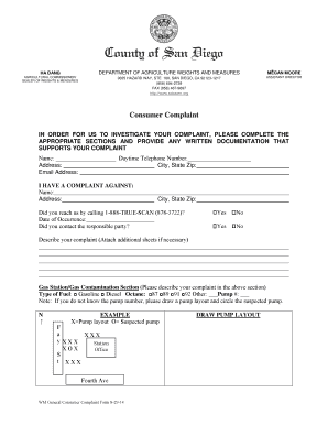 California Consumer Complaint Form