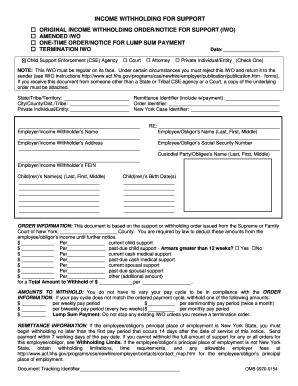 Income Withholding Order for Support