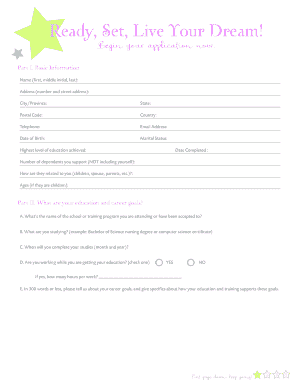 Soroptimist Live Your Dream Awards Application