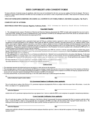IEEE Copyright and Consent Form