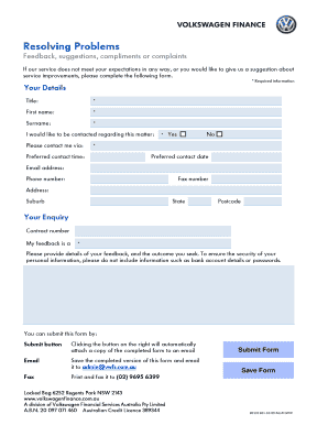 Feedback and Complaint Form