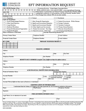 EFT Information Request Form