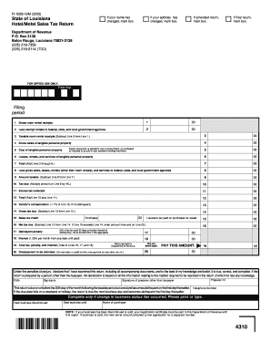 Louisiana Hotel Motel Sales Tax Return