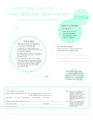 Simon Fraser University Undergraduate Application