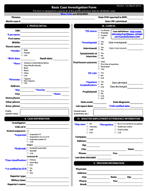 Basic Case Investigation Form