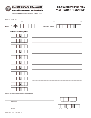 Psychiatric Diagnosis Form