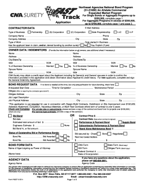 Northeast Agencies National Bond Program Application
