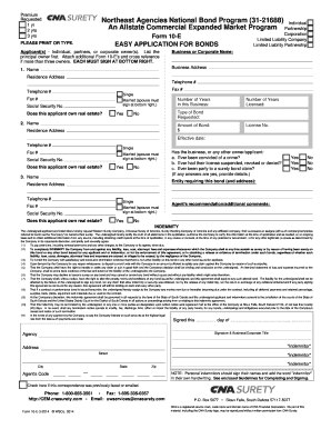 Form 10-E Corporation Bond Application