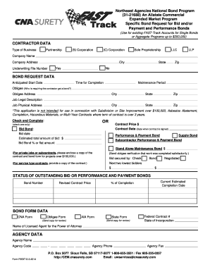 Northeast Agencies National Bond Program Request