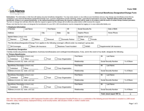 Universal Beneficiary Designation Form 1938