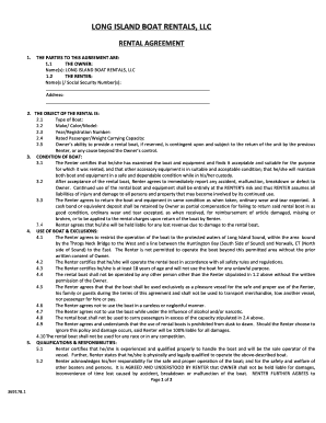 Long Island Boat Rental Agreement