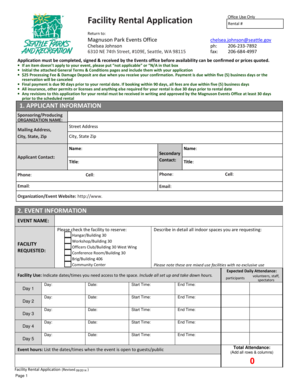 Seattle Facility Rental Application