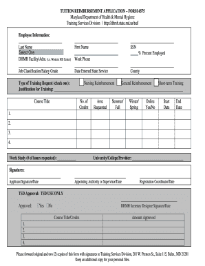 Tuition Reimbursement Application Form 4575