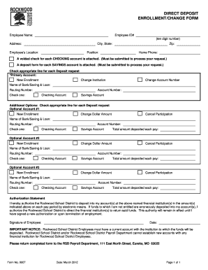 Direct Deposit Enrollment/Change Form