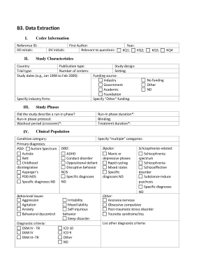 Clinical Study Data Extraction Form