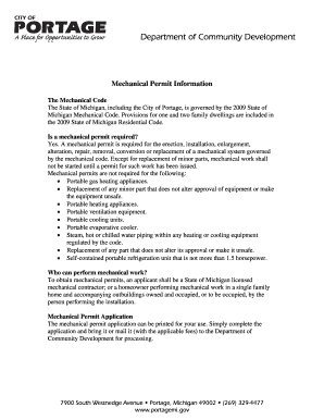 Michigan Mechanical Permit Application