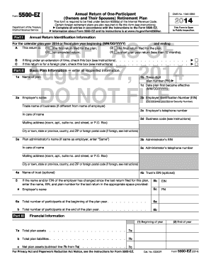 Form 5500-EZ 2014