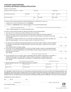 Alcohol Beverage License Application