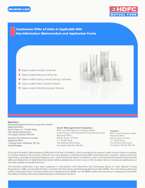 HDFC Mutual Fund Common Application Form - Arihant Finstocks