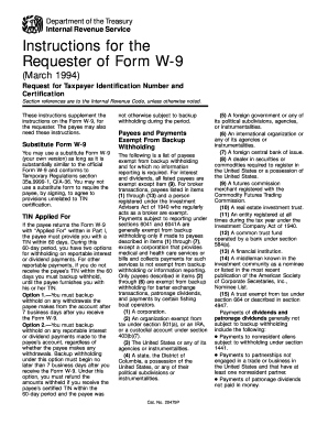 Instructions for Form W-9