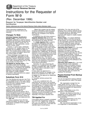 Form W-9 Instructions