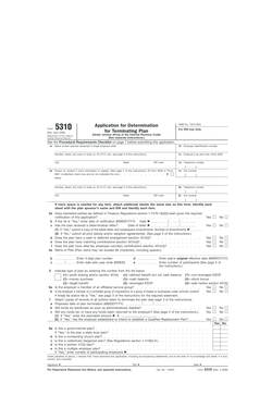 IRS Form 5310 Application for Determination
