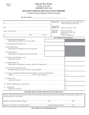 New Jersey Motor Fuels Tax Seller-User Report