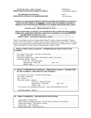 Croatian Tax Relief Application